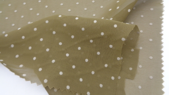 100% Polyester Cut Flower Dot Plush Chiffon Clothing Fabric 62G 75DX75D