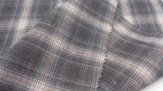 100% Cotton Yarn Dyed Casual Shirt  Washed Plaid Fabric 120g 150 Cm
