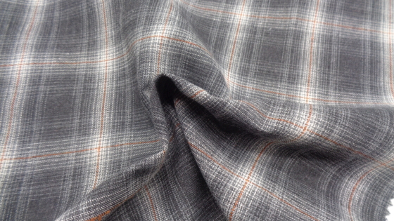 100% Cotton Yarn Dyed Casual Shirt  Washed Plaid Fabric 120g 150 Cm