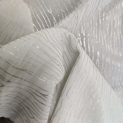 100% Polyester Silver Silk Cut Silk Lustrine Jacquard Chiffon Fabric 41G Breathable