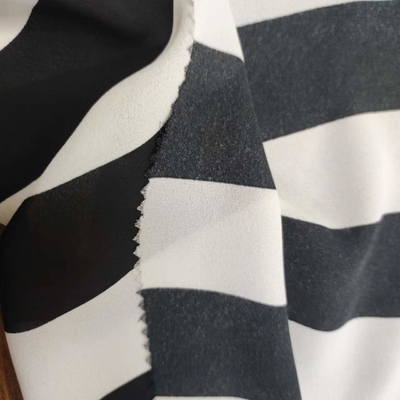 100% Polyester Coarse Stripe 92G Chiffon Fabric Breathable
