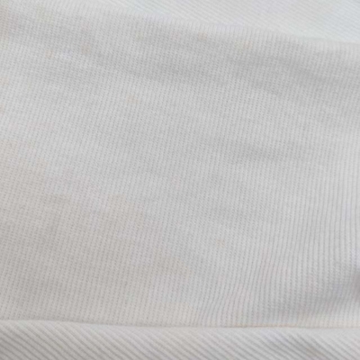 White Color 100% Cotton Plain Dyed Fabric For Sports Clothing 260gsm