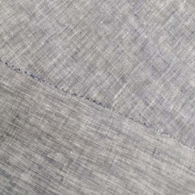 100% Linen Gray Color Plain Dyed Fabric For Home Textile And Garment 126gsm