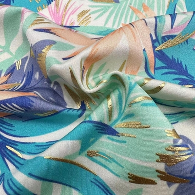 82% Nylon 18% Spandex Fabric 200GSM Printed Woven Fabric For Women Yoga Wear