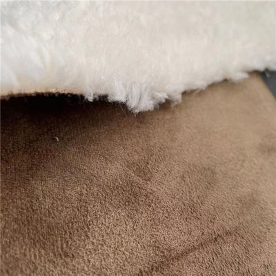 100 Polyester Jacket Suede Bonded Fabric 75Dx160D 420gsm 150cm