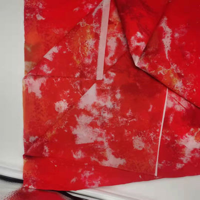 Red Printed Microfiber Fabric 20Dx20D Waterproof 40gsm 100% Nylon