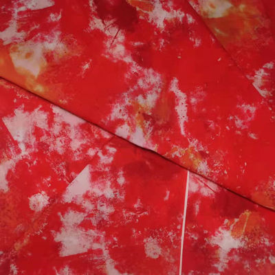 Red Printed Microfiber Fabric 20Dx20D Waterproof 40gsm 100% Nylon