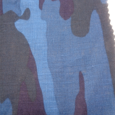 150 CM 20Sx20S 100 Linen Printed Home Textile Fabric Anti Bacteria