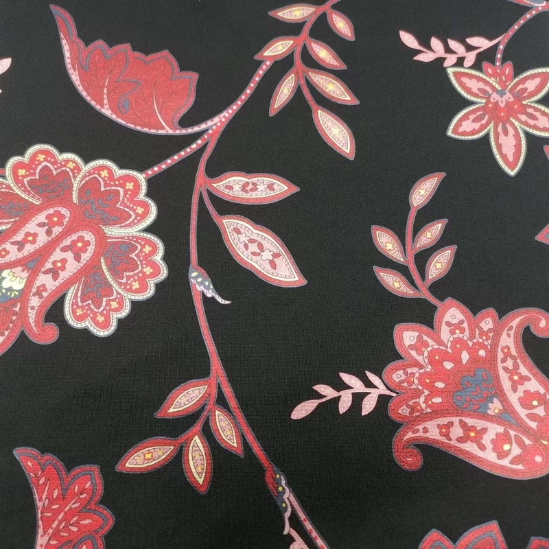 150D+20D Printed 92 Polyester 8 Spandex Fabric Breathable UV Proof