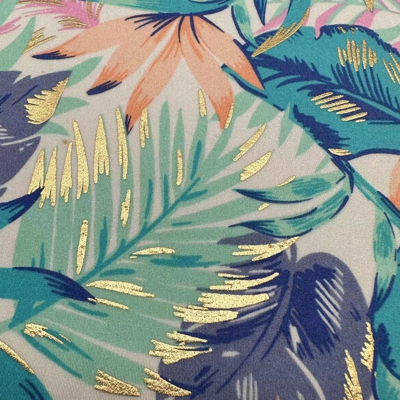 82% Nylon 18% Spandex Fabric 200GSM Printed Woven Fabric For Women Yoga Wear