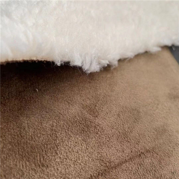 100 Polyester Jacket Suede Bonded Fabric 75Dx160D 420gsm 150cm