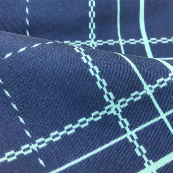 Blue Printed Microfiber Fabric 75DX200D 145gsm 150cm 100 Percent Polyester Fabric