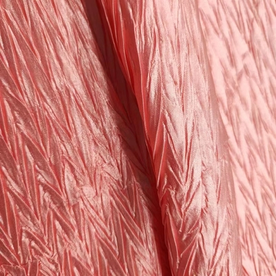 100% Polyester 75Dx100D Dyed Crinkle Satin Fabric 120g  For Dress Garment